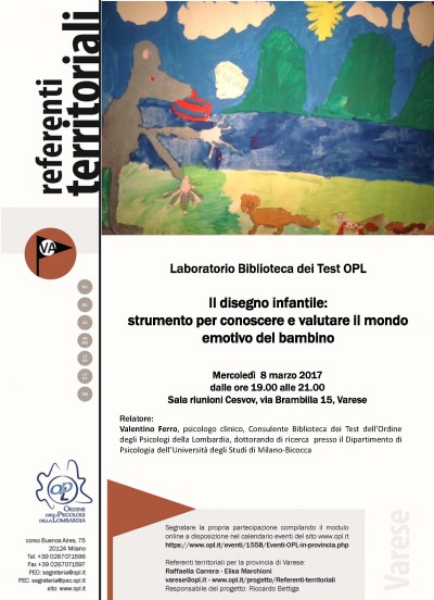 immagine articolo VARESE - Laboratorio Biblioteca dei Test OPL nella province - Il disegno infantile: strumento per conoscere e valutare il mondo emotivo del bambino