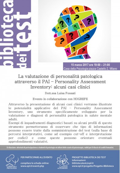 immagine articolo La valutazione di personalità patologica attraverso il PAI - Personality Assessment Inventory: alcuni casi clinici