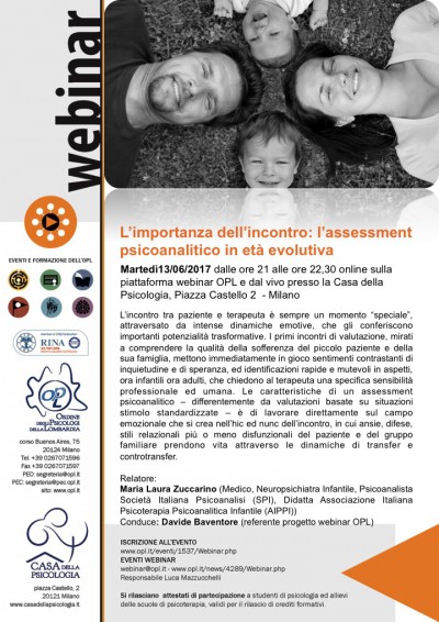 immagine articolo EVENTO ANNULLATO - Webinar OPL - L’importanza dell’incontro: l’assessment psicoanalitico in età evolutiva