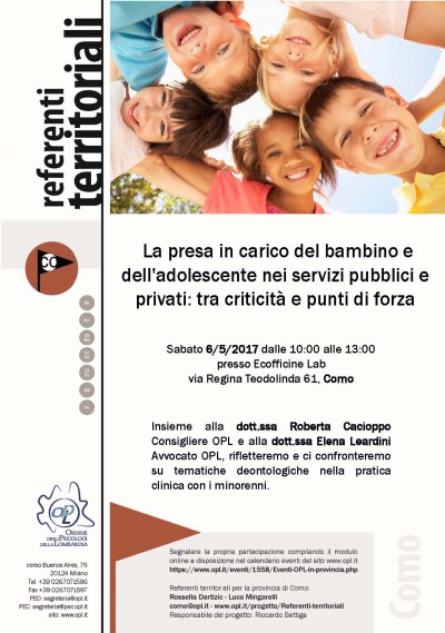 immagine articolo COMO - La presa in carico del bambino e dell'adolescente nei servizi pubblici e privati: tra criticità e punti di forza