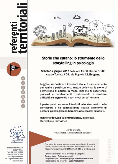 immagine articolo BERGAMO - Storie che curano: lo strumento dello storytelling in psicologia