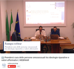 Webinar OPL - Prendersi cura delle persone omosessuali tra ideologie riparative e valori affermativi - video integrale