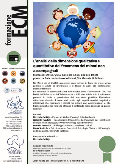 immagine articolo Evento ECM-OPL: L’analisi della dimensione qualitativa e quantitativa del fenomeno dei minori non accompagnati 