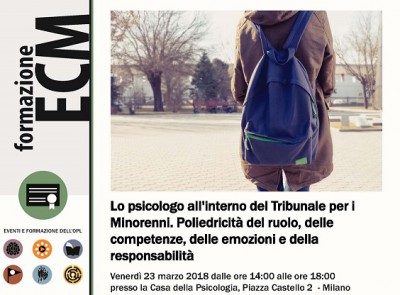 immagine articolo Evento ECM-OPL: Lo psicologo all'interno del Tribunale per i Minorenni. Poliedricità del ruolo, delle competenze, delle emozioni e della responsabilità