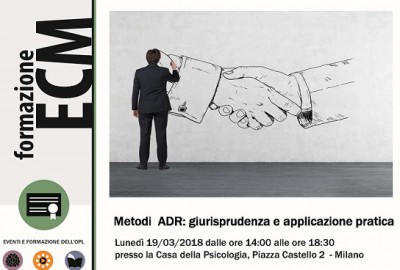 immagine articolo Evento ECM-OPL: Metodi ADR: giurisprudenza e applicazione pratica