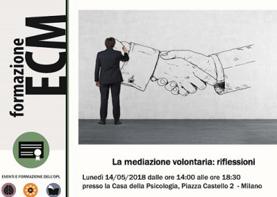 immagine articolo Evento ECM-OPL: La mediazione volontaria: riflessioni- EVENTO ANNULLATO